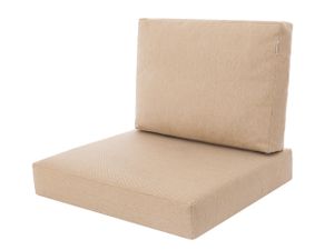 PillowPrim Kissen Set für Rattan/Korbsessel, Rückenlehne Sitz, Sitzkissen Outdoor Sitzpolster Gartenstuhl, Sitzauflage Rattan-Stuhl, 60x55x40 cm Beige