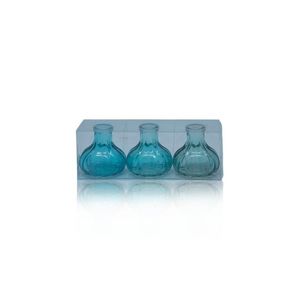 Minivasen Bottle Belly 3er Set, blau