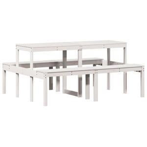 vidaXL Picknicktisch 160x134x75 cm Massivholz Kiefer