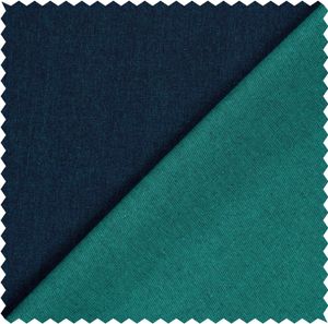 Jeansstoff bicolor petrol - Jeans Stoff Meterware zweifarbig - robuster Köper Doubleface, stabieler Denim reißfest, Jeansjacke nähen seegrün*Ab 50cm
