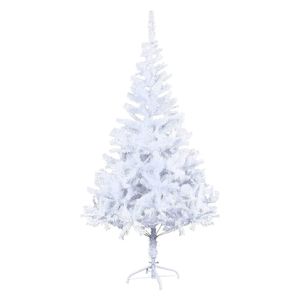 LZQ Künstlicher Weihnachtsbaum 150cm weiß Christbaum , Tannenbaum aus Fichte Dekoration, inkl. Metall Christbaum Ständer, Weihnachtsdeko