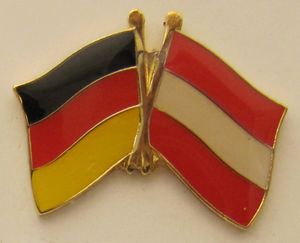 Oesterreich / Deutschland Freundschafts Pin Anstecker Flagge Fahne Nationalflagge