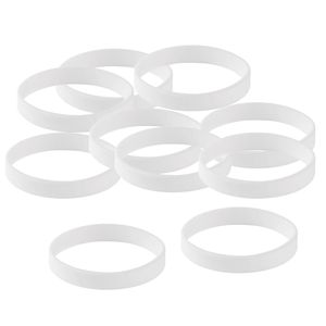 2x10 Stück/Packung Blanko Silikon-Armbänder Fashion Gummiarmband Weiß