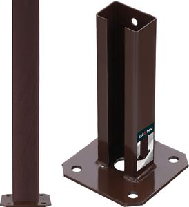 KOTARBAU® stĺpiková podpera 60x40mm hmoždinka so základňou plotu pozinkovaná a práškovo lakovaná skrutkovacia objímka stĺpiková pätkaDvojitý plotový stĺpik na priskrutkovanie