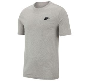 Nike Sportswear Tričko Pánske sivé bavlnené tričko DK GREY HEATHER/BLACK M