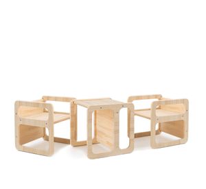Kinderstuhl Montessori - Set 3 - Natur | Really Nice Things | 40 x 40 x 40 cm | Natürlich