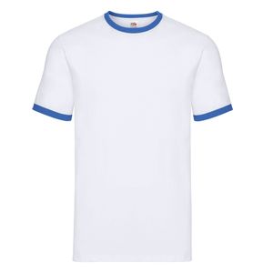 Fruit of the Loom - Pánské tričko zápasnického střihu PC6357 (XL) (Bílá/královská modrá)
