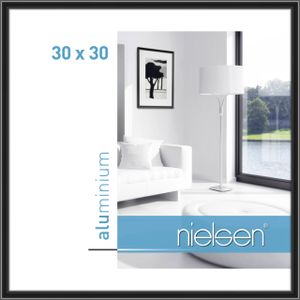 Nielsen Aluminium Bilderrahmen Classic, 30x30 cm, Eloxal Schwarz Glanz