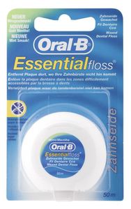 3x Oral B Essential Floss Zahnseide gewachst mit Minzgeschmack a 50m