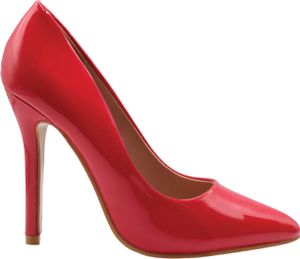 Where's That From - Damen Pumps "Kyra", Patent Kunstleder WM401 (40 EU Weit) (Rot)