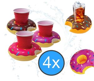 4x aufblasbarer schwimmender Getränkehalter Halter Donut Luftmatratze