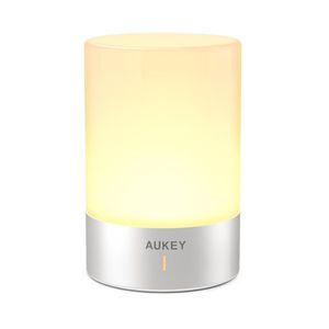 AUKEY LT-ST21 LED RGB lampa do ložnice, dobíjecí stolní lampa s dotykovým ovládáním, RGB lampa do ložnice nebo obývacího pokoje měnící barvy se stmívatelným teplým bílým světlem