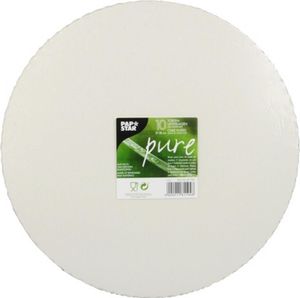 10 Tortenunterlagen, Pappe "pure" rund Ø 28 cm weiss mit gezacktem Rand
