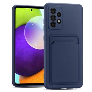 Pouzdro na mobilní telefon pro Samsung Galaxy A53 5G cover silikonový ochranný kryt se slotem na kartu Slim Wallet Case, modré