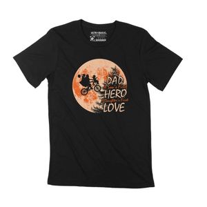 Herren Grafik T-Shirt Papa Held Liebe romantisch – Dad Hero Love Romantic – Öko-Verantwortlich Vintage Jahrgang Kurzarm Lustige Druck Geburtstag