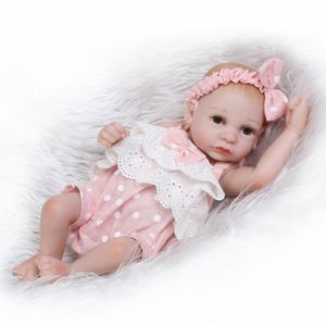 Reborn Baby Puppe 26cm Lebensecht Handgefertigt Weich Silikon Vinyl Lebensecht Rosa