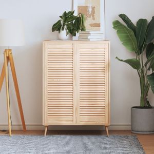 vidaXL Šatníkové dvere žalúziový dizajn 2 ks 99,3x39,4 cm masívne drevo