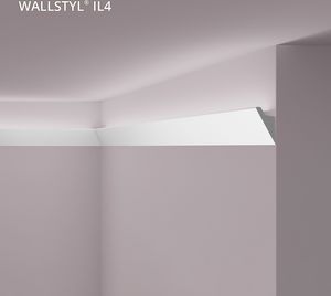 Lichtleiste WALLSTYL IL4 37.5 x 60 x 2000 mm Polystyrol LED Stuckleiste Weiß Hochwertig Einfache Montage Indirekte Beleuchtung Modern 2 Meter NOËL & MARQUET
