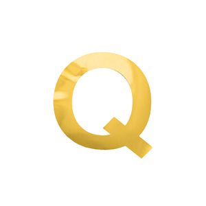 Oblique Unique Bügelbild Buchstabe Q Bügelfolie für DIY Gestaltung Beschriftung von Kleidungsstücken uvm. - gold