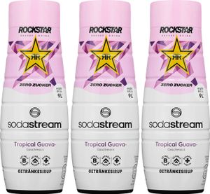 Syrop SodaStream Rockstar Tropical Guava Zero 440 ml, 3 sztuki Syrop SodaStream Rockstar Tropical Guava Zero 440 ml, 3 sztuki