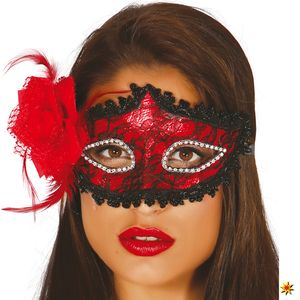 y rote venezianische Maske für Damen