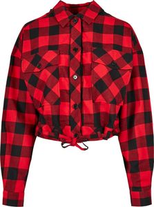 Dámská košile Urban Classics Ladies Short Oversized Check Shirt black/red - M