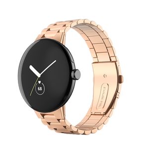 Für Google Pixel Watch 1 + 2 Stahl Metall Ersatz Armband Rose Gold Uhr