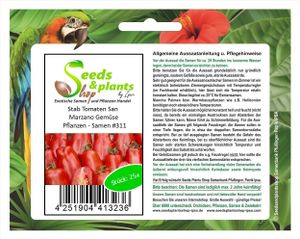 25x Stab Tomaten San Marzano Gemüse Pflanzen - Samen #311