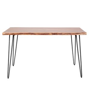 Liadomo Louisiana Esstisch mit Baumkante aus Massivholz und Metallfüßen, Baumkantentisch