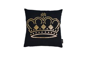 done.® Dekokissen Crown mit Glanzdruck gold, inkl. Inlett, 45x45cm, 100% Baumwolle
