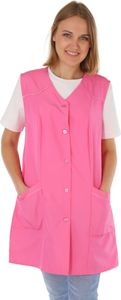 7/8 Kasack kurz einfarbig Schürze ohne Arm , Größe:46, Farbe:rosa