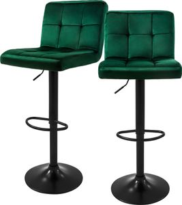 ML-Design 2er Set Barhocker Tresenhocker 360° drehbar, Gepolsterter Barstuhl mit Rückenlehne und Fußstütze, 63-83 cm