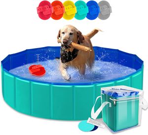 Speed Hundepool,160x30CM,Doggy Pool,Katzenpool,Faltbares Pool,Kinderbadewann,Grün,