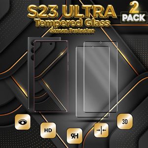 2 balení Samsung Galaxy S23 ULTRA - Tvrzené sklo 9H - Vysoce kvalitní 3D ochrana displeje