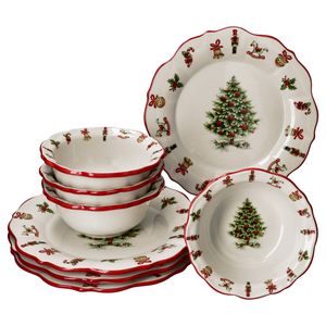 8tlg Diner-Set Maestro Natale 4 Personen Essteller Müsli-Schale Weihnachten