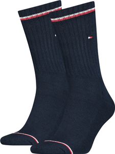 Tommy Hilfiger dlhé športové ponožky 2 páry 1096, farba: tmavomodrá, veľkosť: 47/49