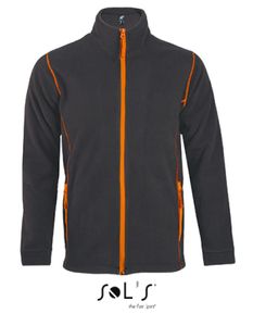 Micro Fleece Zipped Jacket Nova Men / Herren Jacke - Farbe: Charcoal Grey (Solid)/Orange - Größe: M