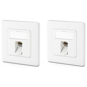 deleyCON 2x CAT8 Keystone Netzwerkdosen Set 2000 MHz 40 GBit/s Unterputz 2x Netzwerkdose & 2x Keystone Modul mit RJ45 Buchse STP Geschirmt Metall Gehäuse Datendose Netzwerkkabel Verlegekabel