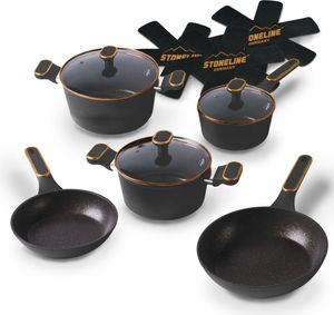STONELINE® Kochgeschirr-Set 11-teilig 18/20/24 Roségold | mit Deckeln