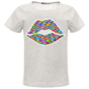 BEZLIT Mädchen Wende Pailletten T-Shirt mit einem Kmisso Motiv Grau 122