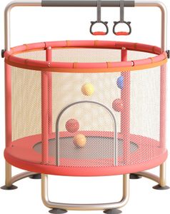 Kindertrampolin, verstellbares Baby-/Kleinkindtrampolin mit Basketballkorb, Schaukel, Sandsack, Wasserbällen, 200 kg schweres Kleinkindtrampolin für drinnen und draußen mit Sicherheitsnetz