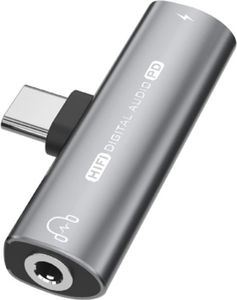 INF USB-C na 3,5 mm adaptér pre slúchadlá a nabíjačku Šedá