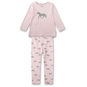 Sanetta Mädchen Schlafanzug, 2-tlg. Set - lang, Pyjama, Kinder, Baumwolle, Motiv Rosa 116