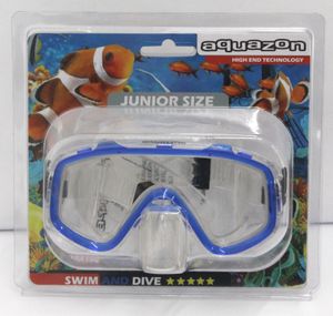 AQUAZON Kinder Schwimmmaske Schwimmbrille Fun Junior blau transparent wasserdicht Schnorchelbrille Taucherbrille Tauchmaske 3-7 Jahre sehr robust hoher Komfort  @@