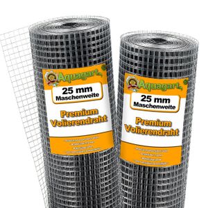 Aquagart 25m x 1m Volierendraht Drahtgitter Schweissgitter Drahtgeflecht Drahtzaun