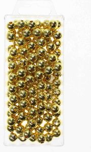 115 Perlen Metallic Ø10mm metallisch gold glänzend Deko Hochzeit Kunstperle mit Loch, Farbe:gold