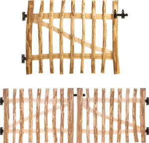 Gartentor Holz Bausatz - Breite 100 x Höhe 90 cm Lattenabstand 7-9cm - Haselnuss - aus 150 Größen wählbar