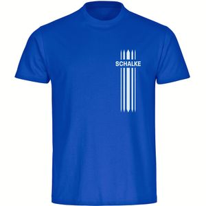 Herren T-Shirt Schalke - Streifen - Größe: 3XL - Farbe: blau