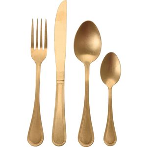 Zestaw sztućców Excellent Houseware | zestaw sztućców w kolorze złotym ze stali nierdzewnej o antycznym wyglądzie 16 elementów