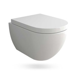 Alpenberger Wand WC | Modernes Toilette mit WC-Sitz | Hänge WC mit Soft-Close Funktion | Spülrandlos Toilette | Keramik &  Nanobeschichtung |  europa